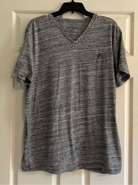 American Eagle Outfitters Heather Gray V-Neck Short Sleeve Tee